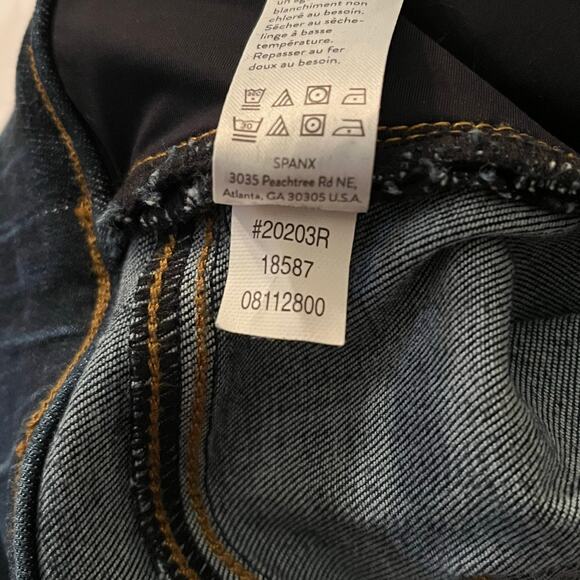 Spanx Distressed Medium Denim Wash Skinny Jeans Size XL Pull-On Shaping Stretch - Picture 8 of 9